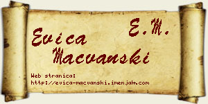 Evica Mačvanski vizit kartica